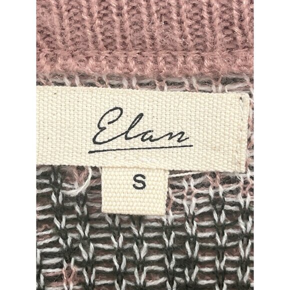 Elan Boho Grunge Animal Print Sweater Pink Sz Small - Picture 5 of 7